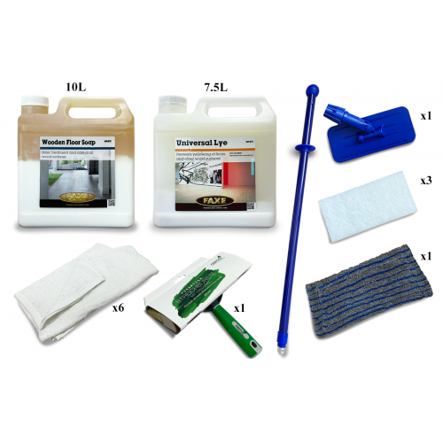 Kit Saving: DC020 (e) Faxe Universal Lye & Faxe white soap floor, 56 to 75m2, Work by hand   (DC)