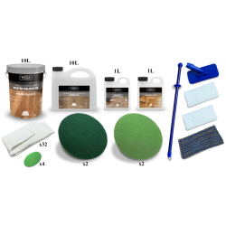 Kit Saving: DC031 (d) Woca Wood Lye white and Woca Master Colour Oil white floor, 71 to 95m2,  work with a buffing machine  (DC)