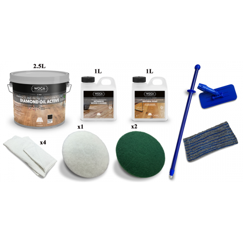 Kit Saving: DC060 (a) Woca Diamond Oil Active; other colours floor oiling, matt, single application 0 to 20m2 (DC)
