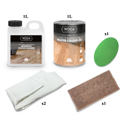 Kit Saving: DC081 (a) Woca Master Colour Oil White, for furnishings or other surfaces up to 5m2  (DC)