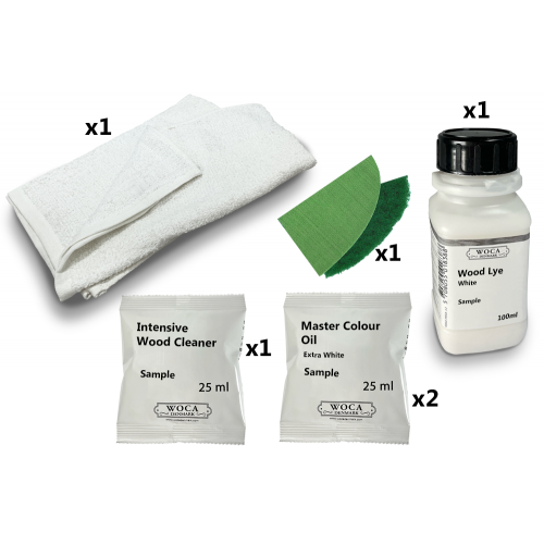 Samples: DC006 & DC080 Woca Wood Lye white and Woca Master Colour Oil 118 Extra White Gallery, How to, Video, Data, Architect (DC) Samples: DC006 & DC080 Woca Wood Lye white and Woca Master Colour Oil 118 Extra White Gallery, How to, Video, Data, Architect (DC)