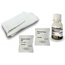 Samples: DC008 & DC085 Faxe Universal Lye & Woca Master Colour Oil 118 Extra White Gallery, How to, Video, Data, Architect  (DC)