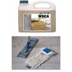 Kit Saving: DC024 Cleaning for Woca Neutral Oiled floors inc Woca Natural Soap Natural and Premium breakframe flat Mop  (DC)